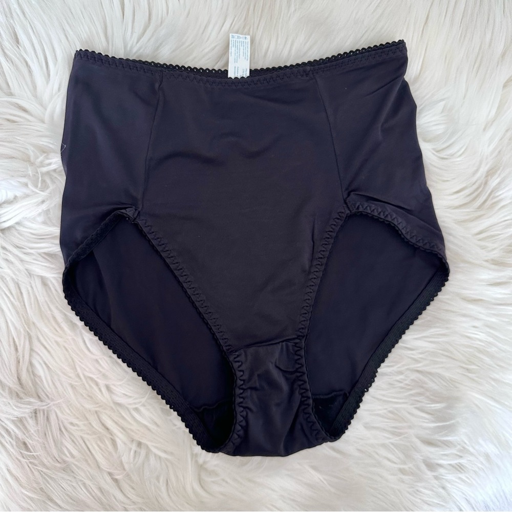 Vintage Flexees high cut leg shape wear panty in black SZ 2XL